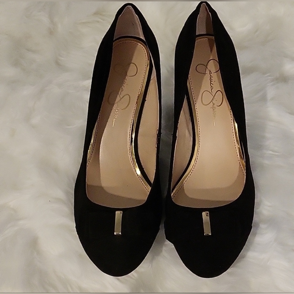 Black Jessica Simpson high heel wedges👠